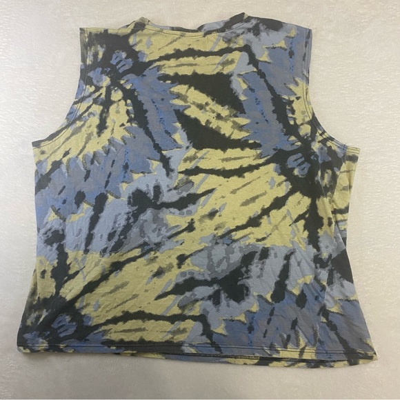 Rolling Stones Voodoo Lounge Tank Top Tie Dye Blue Yellow Size XL Unisex - Picture 5 of 7